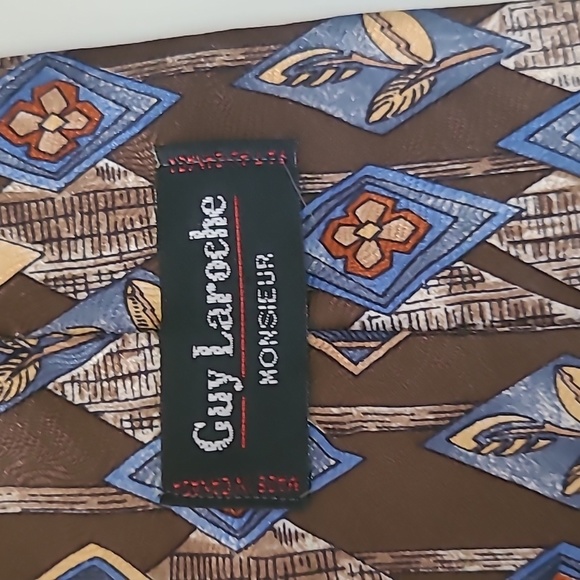 Guy Laroche Diffusion Men’s Neck Tie 100% Silk Made in Canada - Picture 4 of 5